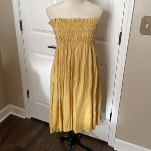 Danji Mustard Color Smocked Long Skirt or Dress
